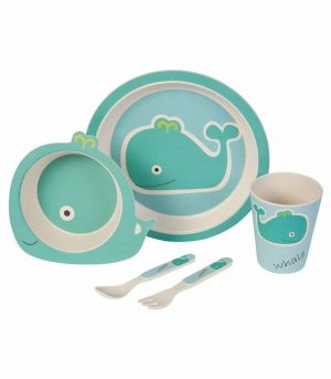 Blue Whale Bambooware Fiber Kids Dinner Sets