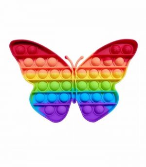 Cartoon Rainbow Butterfly Push Pop Bubble Fidget Sensory Toys