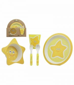 Yellow Star Bambooware Fiber Kids Dinner Sets