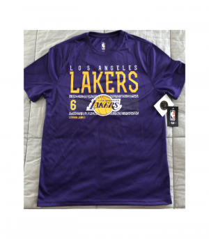 LeBron James #6 NBA T-Shirt Los Angles Lakers Size Men's Small (Purple_Gold)1