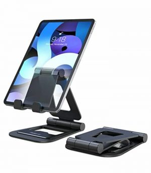 Nulaxy A5 Tablet Stand, Fully Adjustable Foldable Desktop Stand Holder Compatible with iPad Air 4Mini, New iPad 10.29.7, iPad Pro 1112.9, Samsung, Nintendo, All Mobile Devices (4-14’’) , Black