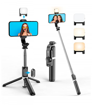 Portable 41 Inch Selfie Stick Phone Tripod with Wireless Remote Extendable Tripod Stand 360 Rotation Compatible with iPhone 13 12 11 pro Xs Max Xr X 8 7 6 Plus, Android Samsung Smartphone