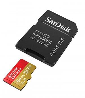 SanDisk 64GB Extreme microSDXC UHS-I Memory Card with Adapter - Up to 160MBs, C10, U3, V30, 4K, A2, Micro SD - SDSQXA2-064G-GN6MA
