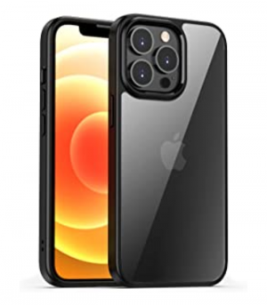 AOSOK 2022 Crystal Clear Designed for iPhone 13 Pro Max Case, [Not Yellowing] [Military Grade Drop Protection] Shockproof Protective Phone Case 6.7 inch - Clear Black Border 13KE-CR-BK1