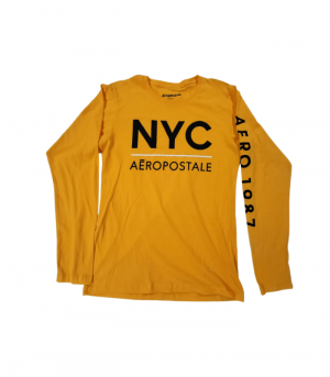 Aeropostale NYC Yellow Long-Sleeve T-Shirt Size 218