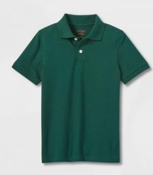 Boys' Short Sleeve Pique Uniform Polo Shirt - Cat & Jack™ Dark Green XS