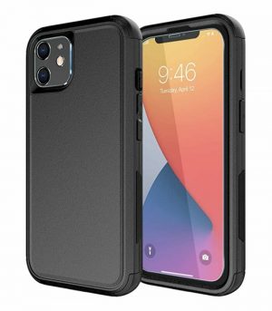 Diverbox for iPhone 11 Case [Shockproof] [Dropproof] [Tempered Glass Screen Protector + Camera Lens Protector],Heavy Duty Protection Phone Case Cover for Apple iPhone 11 (Black)
