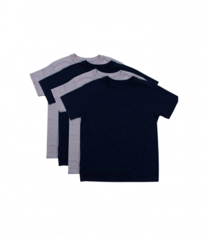 Hanes Boys' 4pk Crew Neck T-Undershirt - Gray_Navy