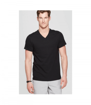 Men's Short Sleeve V-Neck Perfect T-Shirt - Goodfellow & Co™ Black S