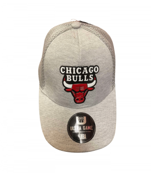 NBA Team Logo Chicago Bulls Snapback Gray Red Hat Cap