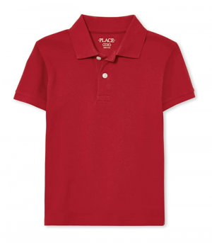 The Children's Place boys Single Short Sleeve Pique Polo, Classic Red, Medium