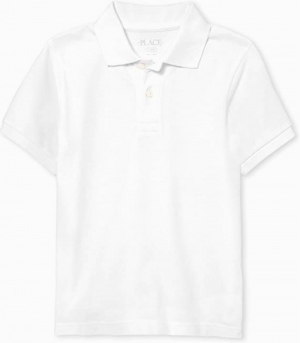 The Children's Place boys Single Short Sleeve Pique Polo, White