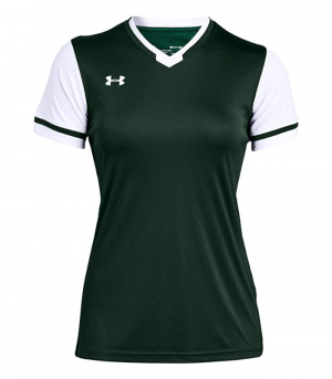 Under Armour Women's Maquina 2.0 Jersey , Forest Green White , Medium