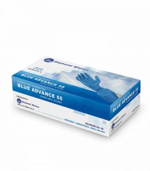 Diamond Gloves IF 55 100 pcs Powder Free Blue Gloves- Large