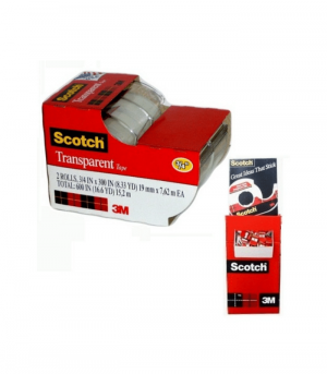 3M Scotch Transparent Tape Disp 2pk