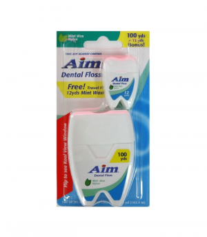Aim Mint Floss 100yrds + 12yrds 2pc Trav