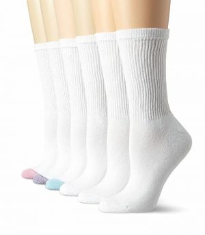 Ladies Crew Socks 6pk 3-9