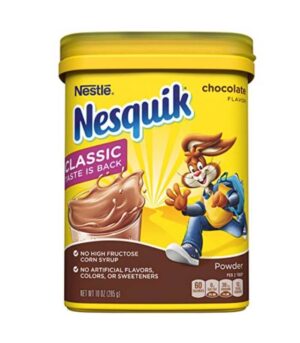 Nesquik Chocolate Flavor Powder Drink Mix Canister, Chocolate, 10 Ounce