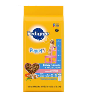 Pedigree Puppy Growth _ Protection Chicken _ Vegetable Dry Dog Food For Puppy, 3.5 Lb. Bag