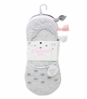 Sweet Girl Socks ( 6-8) Gel Heel with Bonus Hair Ties Multi Color Dot