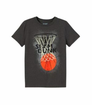 Cat & Jack Boys’ ‘Slam Dunk’ Short Sleeve Graphic T-Shirt – Charcoal Heather XL Size (1)