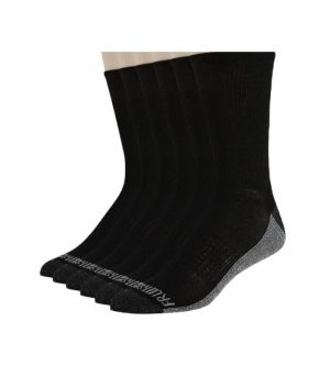 Fruit of the Loom Men Socks 12-16 6Pack Black