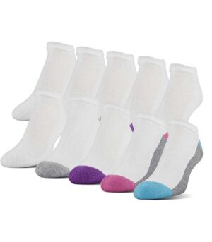 Gildan Ladies Liner Socks 10 pack 4-10 Assorted Colors