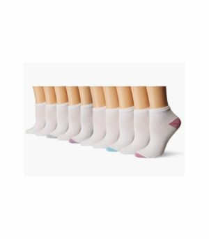 Gildan Ladies Liner Socks 10 pack 4-10 Assorted Colors