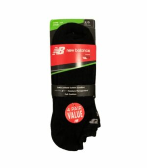 New Balance No Show Soft Combed Cotton Comfort Sock 4Pack Medium Size