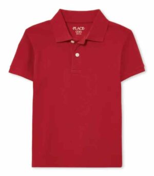 The Children’s Place boys Single Short Sleeve Pique Polo, classic red