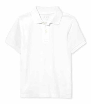The Children’s Place boys Single Short Sleeve Pique Polo, whitwe