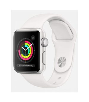 Apple Watch Series 3 38mm Case Silver Aluminum Sport Band White